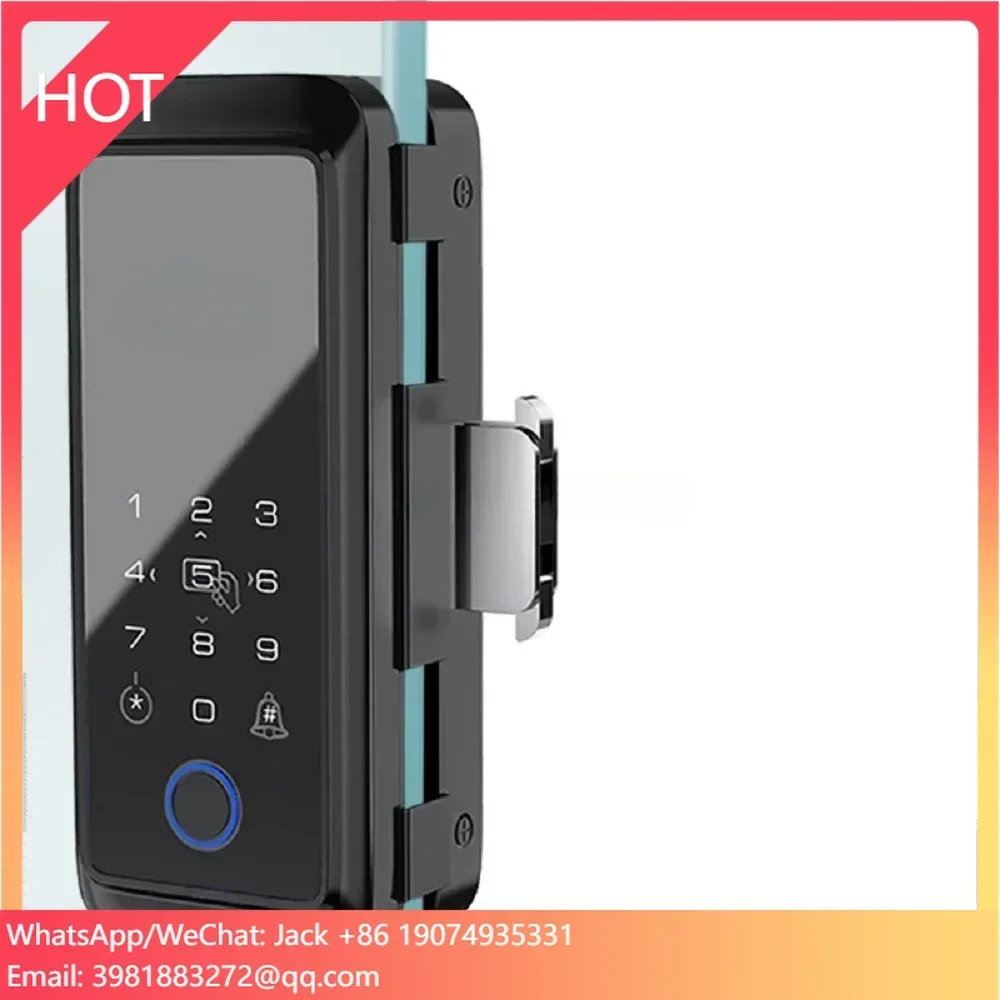 

Security Smart Fingerprint Glass Sliding Door Lock with App Bluetooth Tuya Smart Lock Glass Door Lock with Remote Control Option