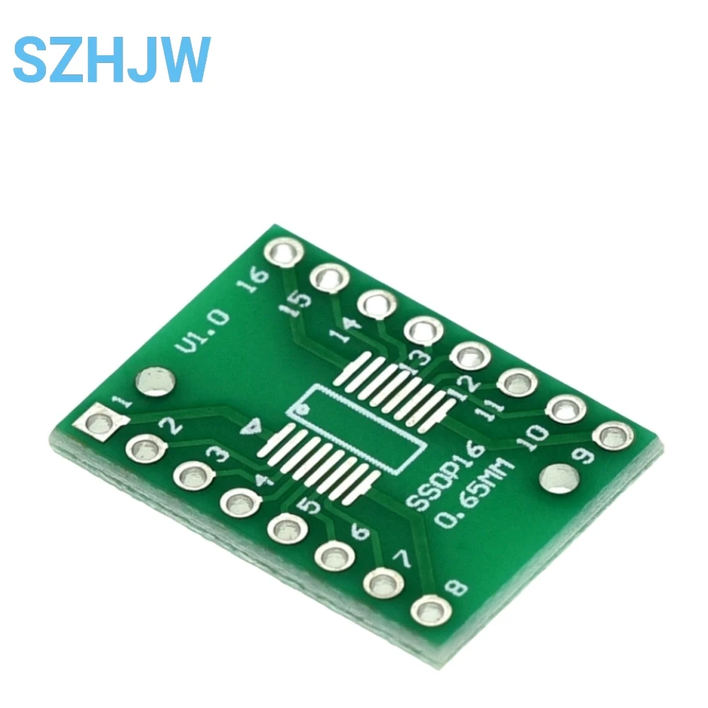 Placa adaptadora SOP16 SSOP16 de 10 100 a DIP16 de 0,65/1,27mm a 2,54mm de paso SMD a doble ROTURA DE PCB en línea
