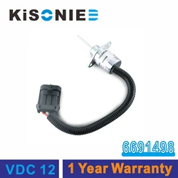 6691498 12V Fuel Shut Off Solenoid For Bobcat S185 S205 325 328 329 Kubota Engine 1503ES-12A5UC4S Stop Solenoid