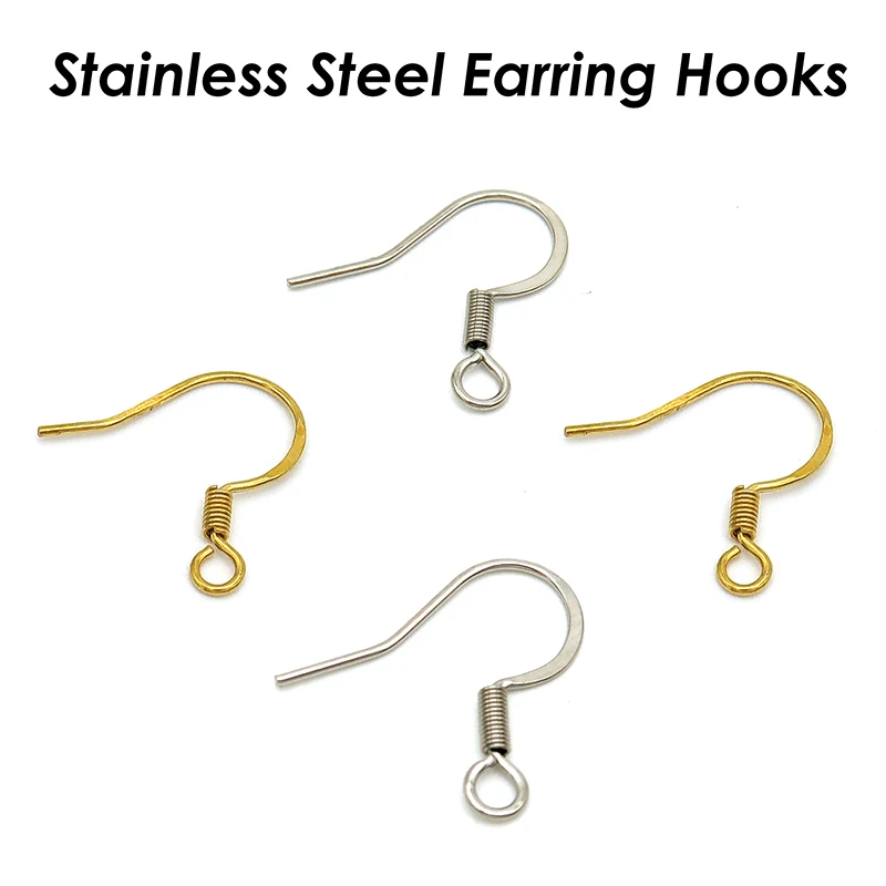 100 x Stainless Steel Earring Hooks Gold Silver Leverback Earring Findings Lever Back Earring Hoops Hypoallergenic Earwires