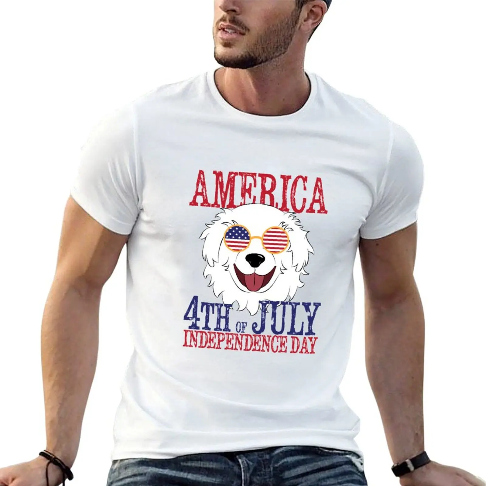

Great Pyrenees 4th of July T-Shirt man t shirts graphic man graphic t shirt T-Shirt