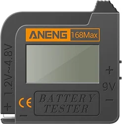 ANENG 168Max LCD Battery Voltage Tester Digital Battery Capacity Tester for Lithium Battery 18650 AA 9V Diagnostic Tool