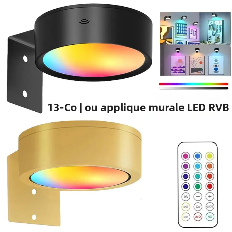 1/2 pièces photo lumières LED magnétique Art affichage lumière à piles magnétique réglable peinture projecteur avec 13 Modes d'éclairage