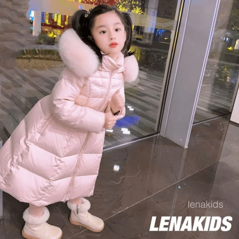 Girls Coat Overcoat Jacket Windbreak Outerwear 2024 Pink Winter Autumn Warm Cotton Christmas Gift Children's Clothing