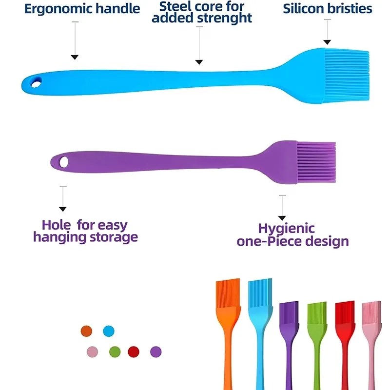 Silicone Basting Brush Upgrade Heat Resistant Pastry Brush Oil Brush For BBQ Cooking Baking and Grilling