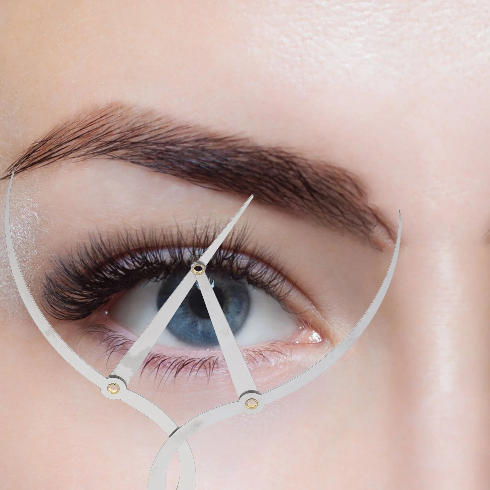 Regla curva para cejas, herramienta de medición de plantilla Flexible de acero inoxidable para dibujo preciso de formas de cejas, regla para cejas