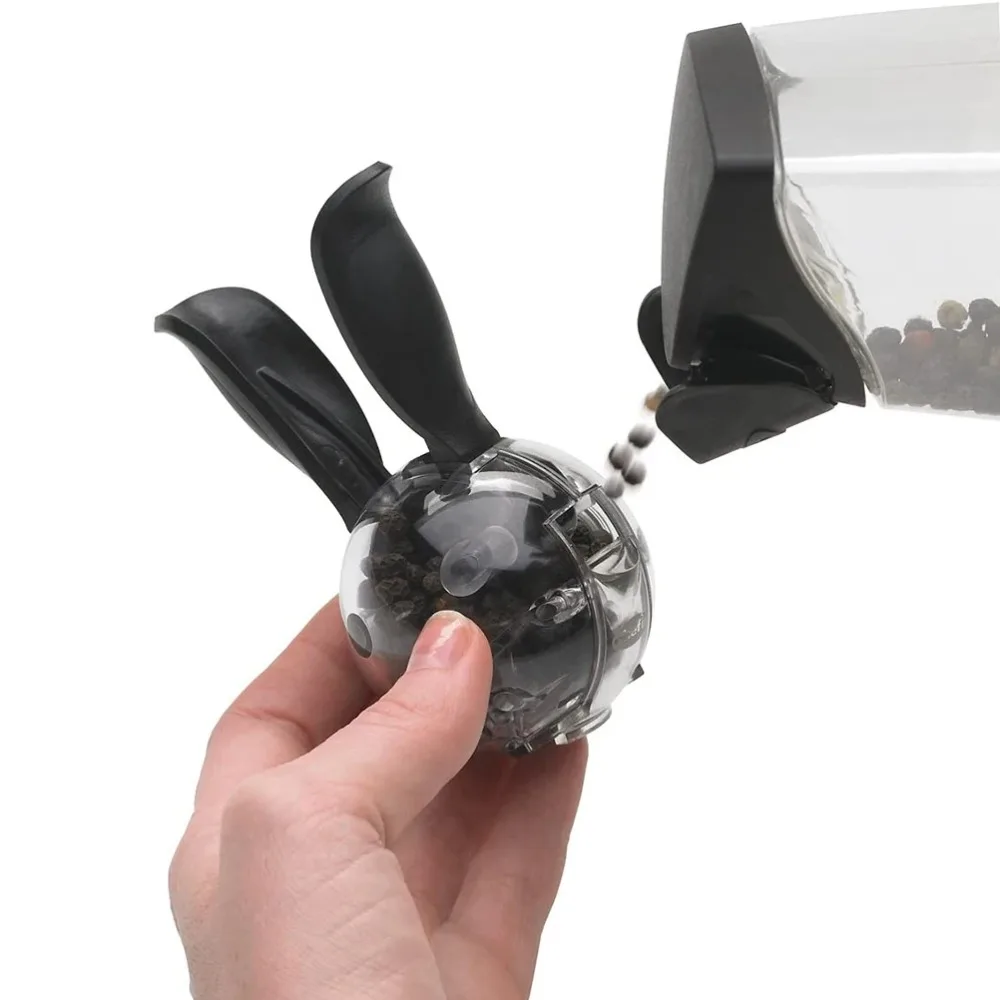 

Ручная мельница для соли и перца с кроличьими ушками, шариковая керамическая мельница с сердечником, мельница для соли и перца, мини-прозрачный пластиковый абрейдер