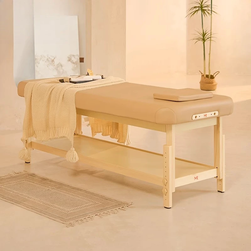 

Wooden massage and beauty bed, special spa massage for beauty salon, bone massage and body beauty, storage