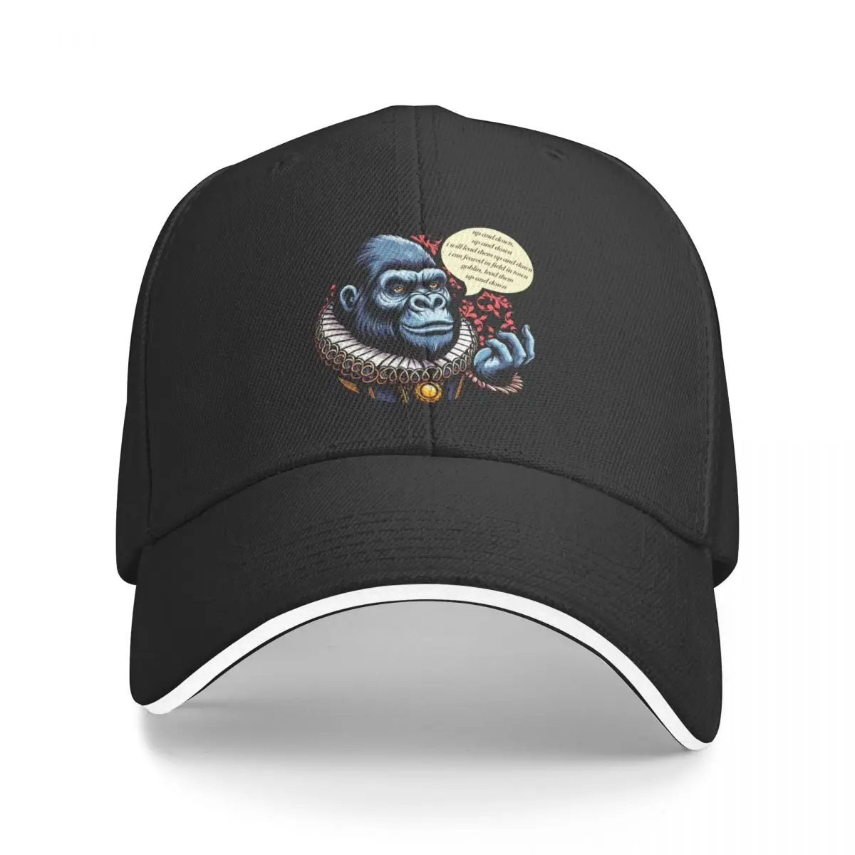 Shakespearean Gorilla Quoting “A Midsummer Night’s Dream” Baseball Cap hard hat black Rave Women's Golf Clothing Men's