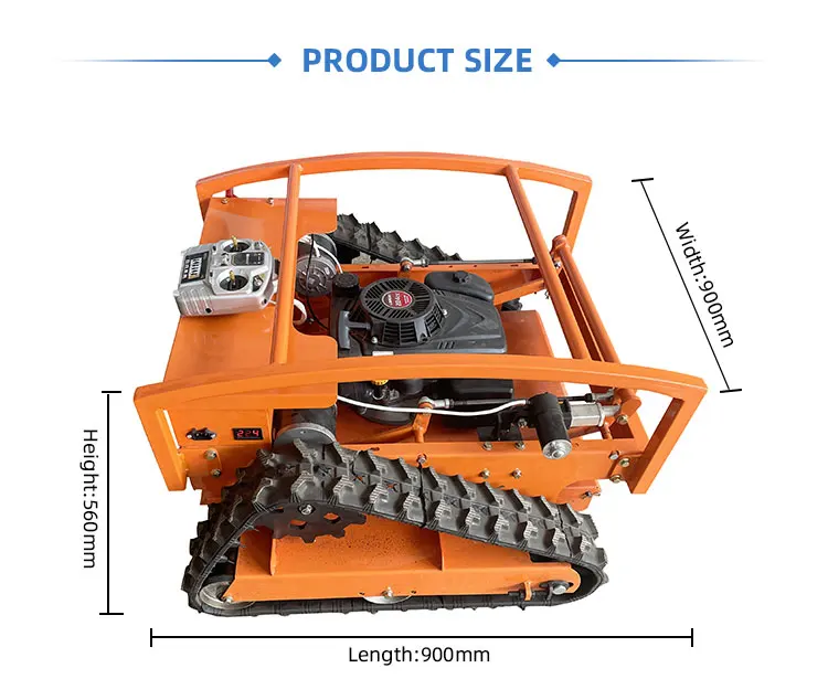 

Factory Supply Small Remote Control Crawler Mower Mini Grass Cutter Gasoline Engine Lawn Mower for Sale