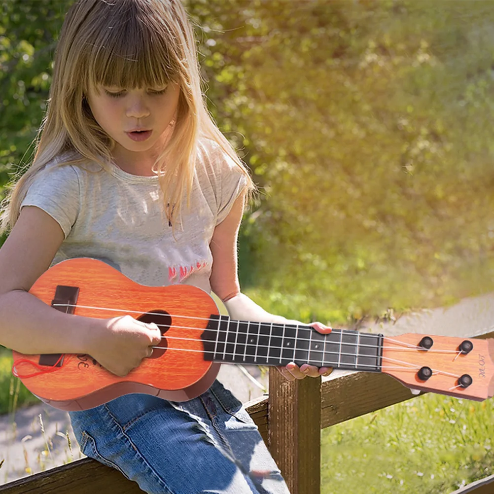 Ukelele de juguete portátil para niños pequeños, guitarra, instrumento Musical dedicado para niños, principiantes de madera, clásico