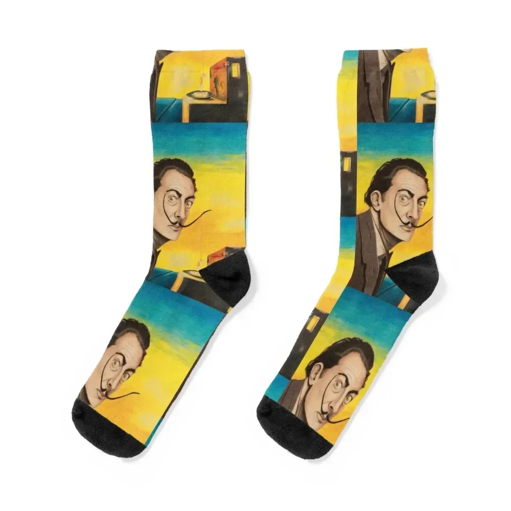 

Salvador Dali With Fried Eggs On A Plate Socks cycling Running colored Socks Women Men's