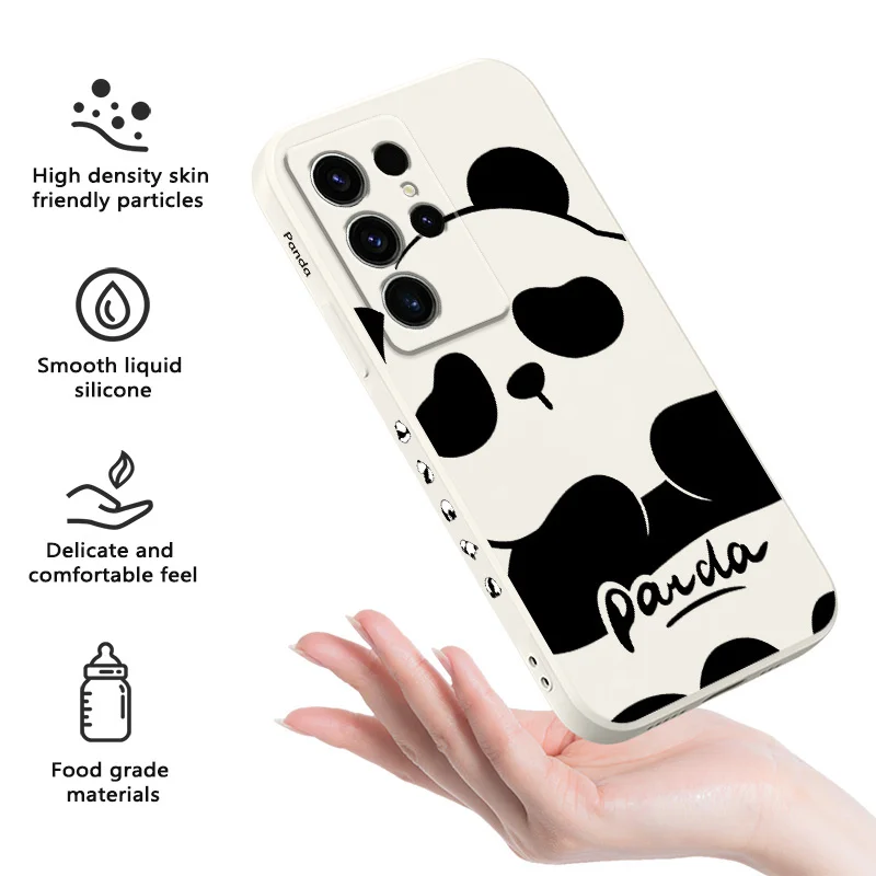 Loving Little Panda Phone Case For Samsung Galaxy S25 S24 S23 S22 S21 S20 S10 S10E Ultra Plus FE Note 20 Ultra Plus Cover