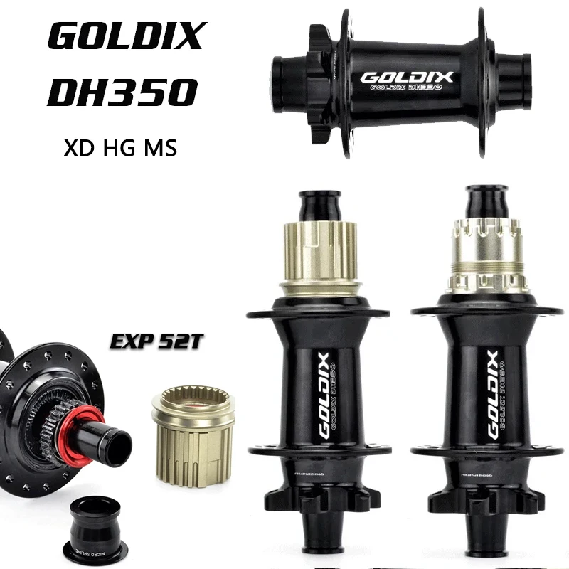 

GOLDIX DH350 Ступица для горного велосипеда спуска 32H, 6-болтовая дисковая тормозная ступица, тяжелая ступица MTB, трещотка 52T 157x12 110x20 HG XD MS Freedom Wheel