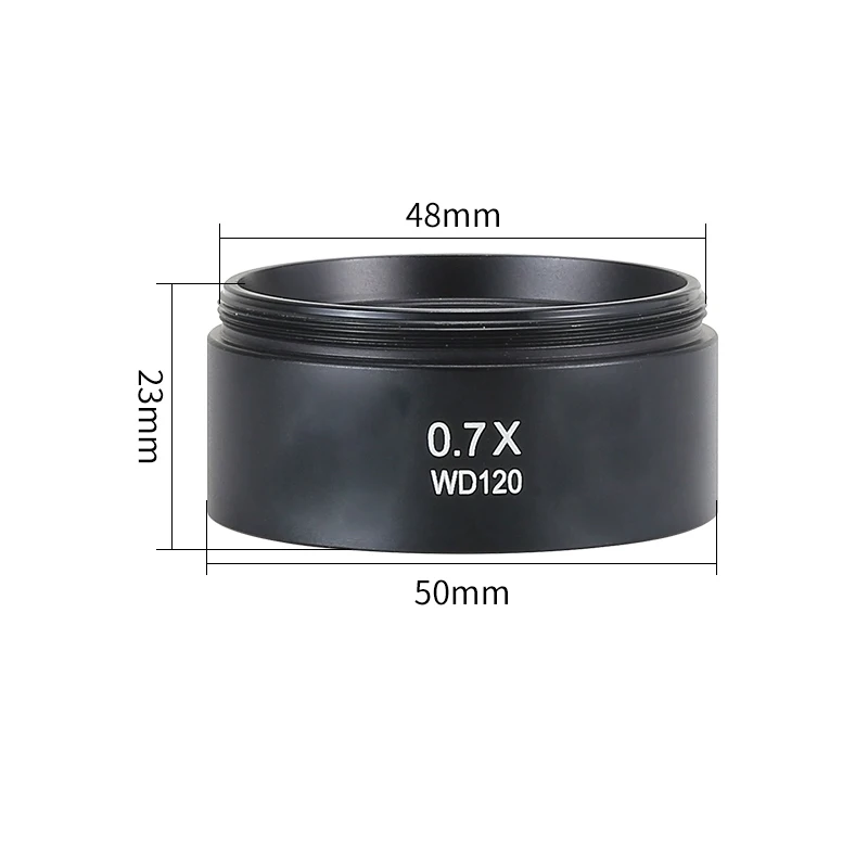 WD165 0.5X WD120 0.7X 三眼実体顕微鏡補助対物レンズバーローレンズ 48 ミリメートルスレッド光学ガラスレンズ