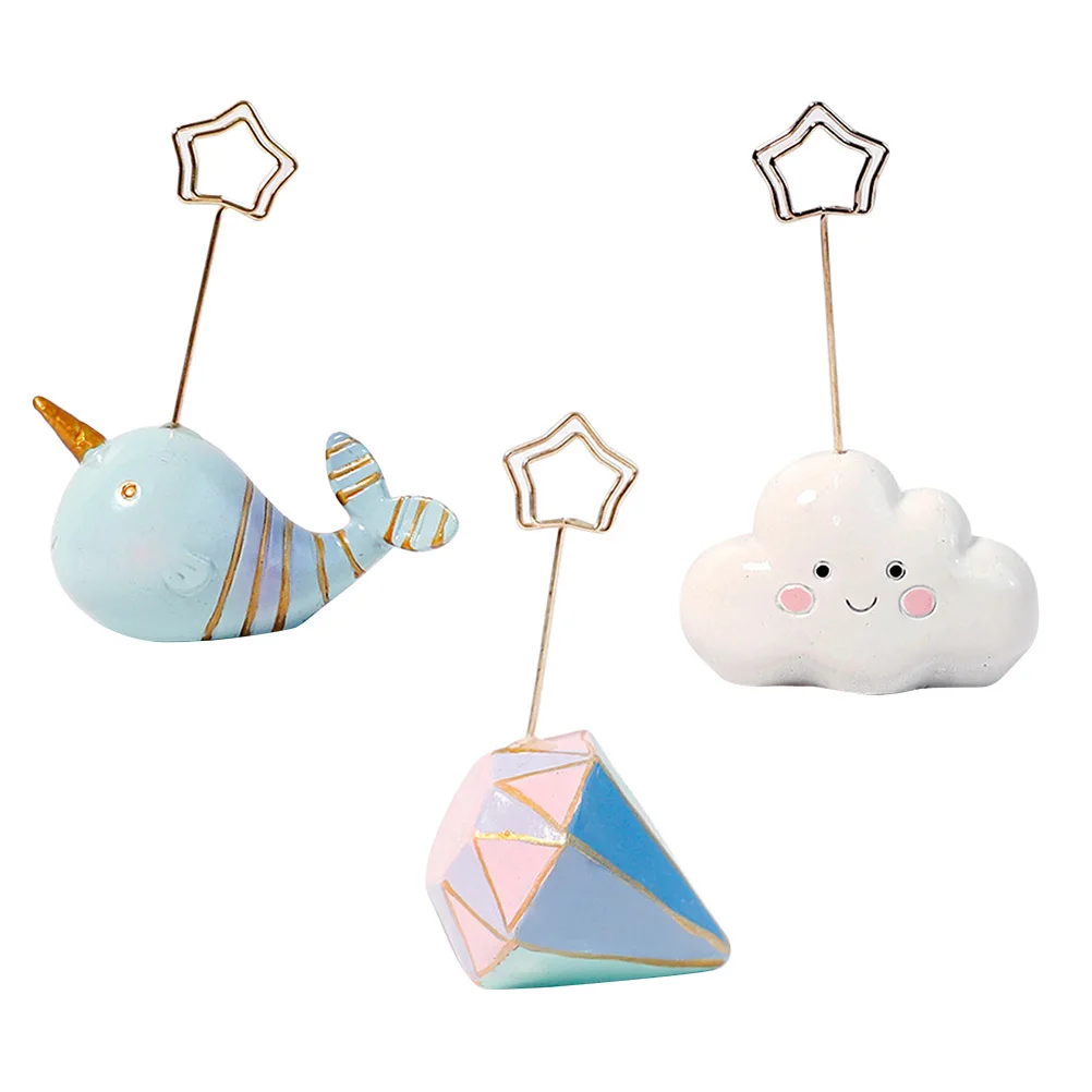 

3Pcs Photo Clips Strong Metal Holders for Photos Memos Messages Easy Wall Mounting Small Desktop Decoration for Office Home