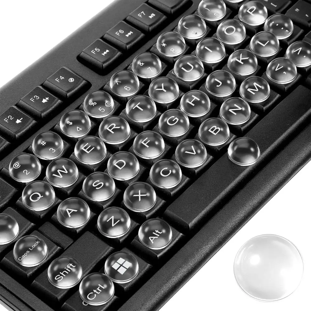 36/72/108 Pcs New 0.62'' Keyboard Stickers Clear Raised Bubbles Keyboards Stickers Long Nail Keyboard Covers for Long Nails
