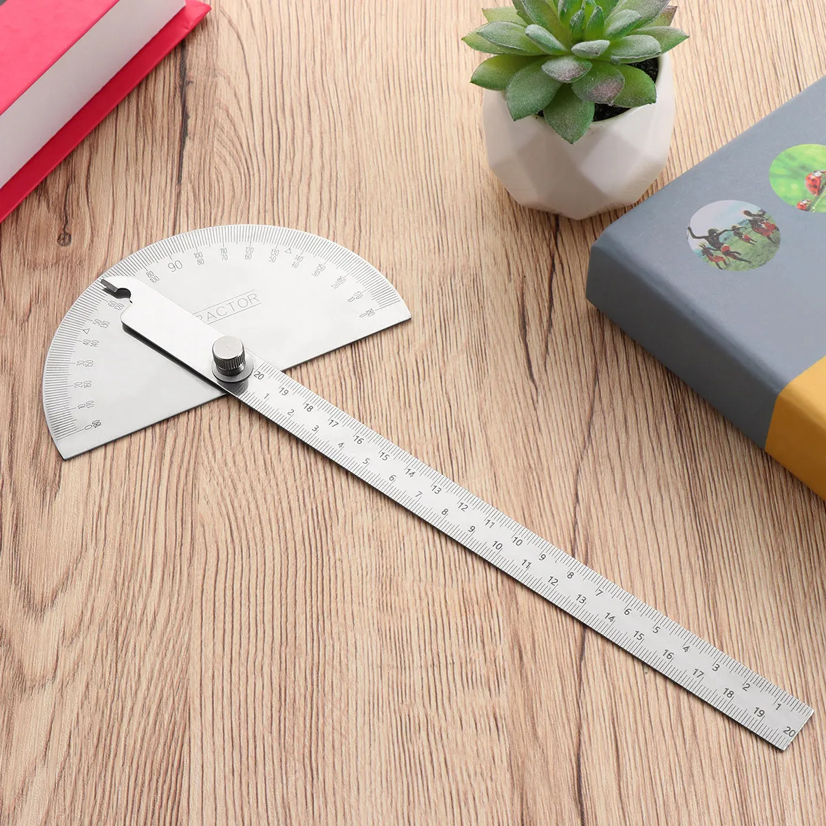 1 pcs Angle Ruler Protractor Tool Measuring Stainless Steel Gauge Halloween Christmas New Year Angle Ruler Stainless Steel