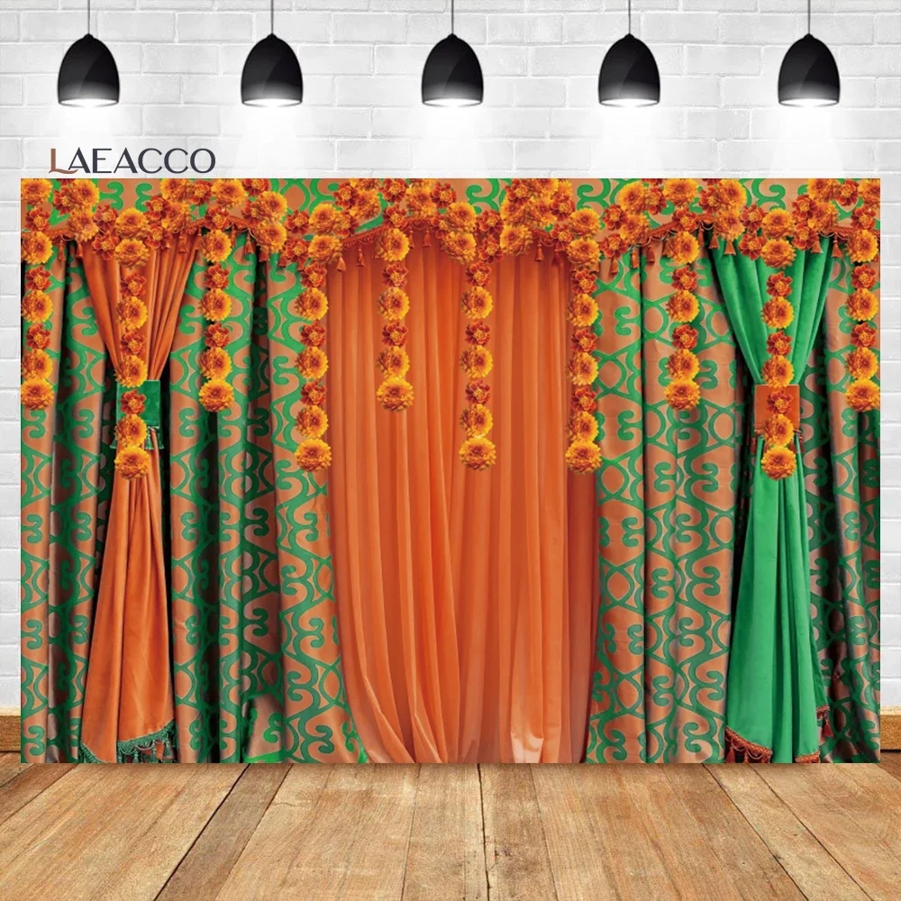 

Laeacco Mexican Theme Fiesta Cinco De Mayo Party Background Yellow Flower Pattern Interior Decor Portrait Photography Backdrop