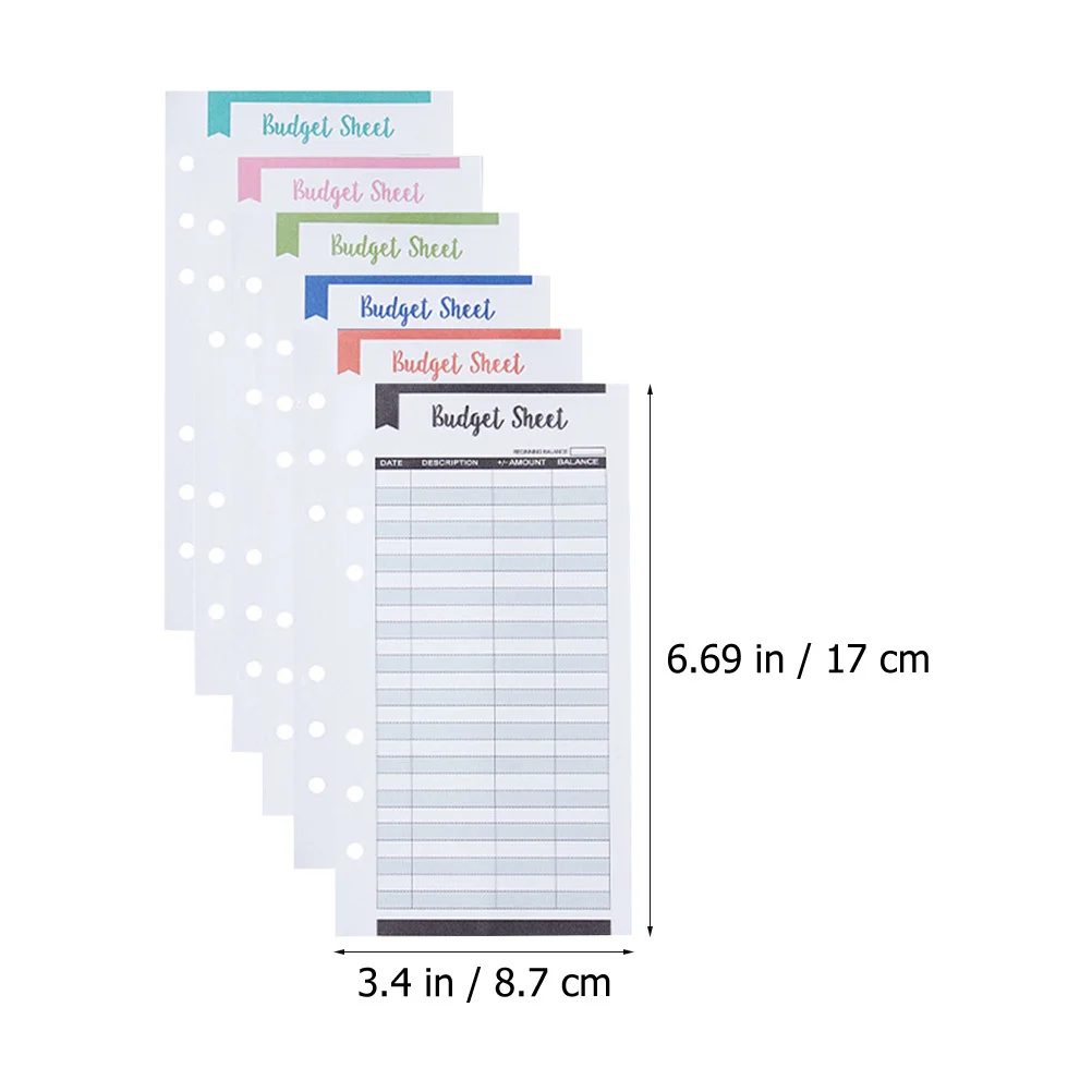 24 stuks budgetbladen Cash Binder Refill Praktische uitgavenregistratie voor financiële onafhankelijkheid Draagbaar overal
