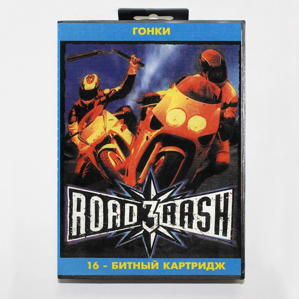 Cartucho de jogo Road Rash 3 16Bit MD com caixa RU para sistemas Sega Megadrive Genesis