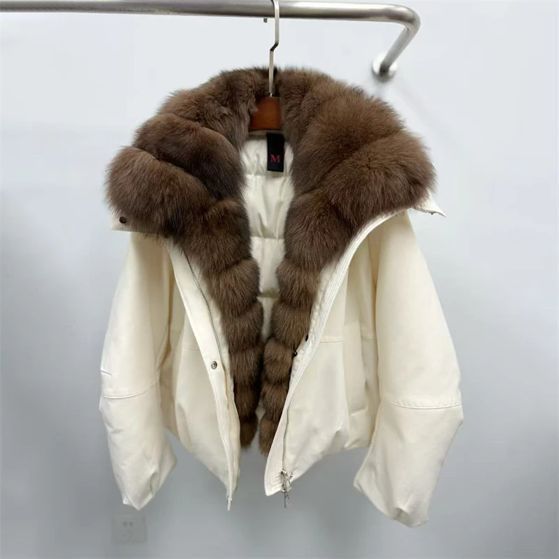 

2025 Winter New Women's Fox FurBig Hair Collar HoodedDown Jacket y2k High Quality Short Fashion Casual Loose Versatile Warm Coat