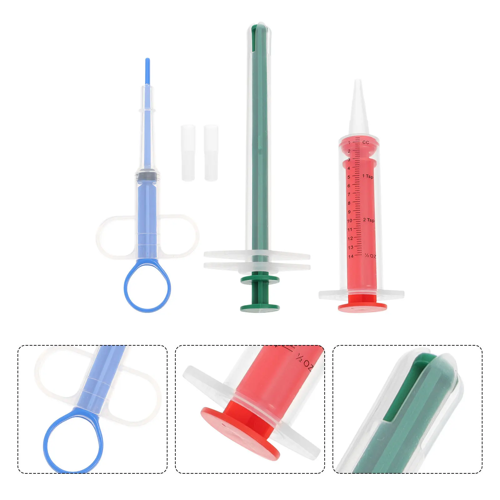 

2Sets Pet Medicine Feeders Wear Resistant Pill Shooters Safe Plastic Easy Use Cat Dog Oral Feeding Tools Pet Medicine Feeders