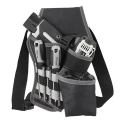 Tool Bag Portable Cordless Drill Holder Cordless Screwdriver Tool Belt Pouch for Electrician Carpenters Builders Durable Canvas