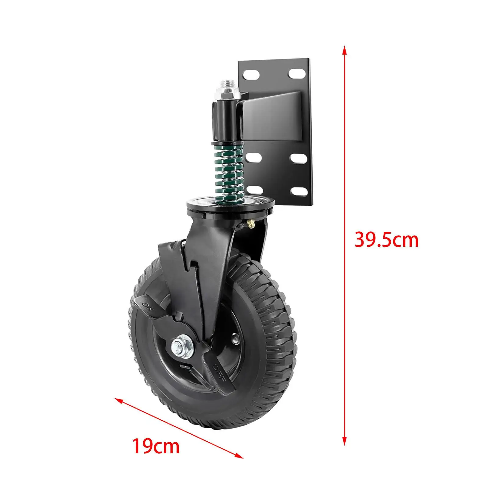 Heavy Duty Spring Loaded Gate Caster Wheel 600lbs Capacity 360 Degree Swivel for Wooden Metal Fence Gate Outdoor
