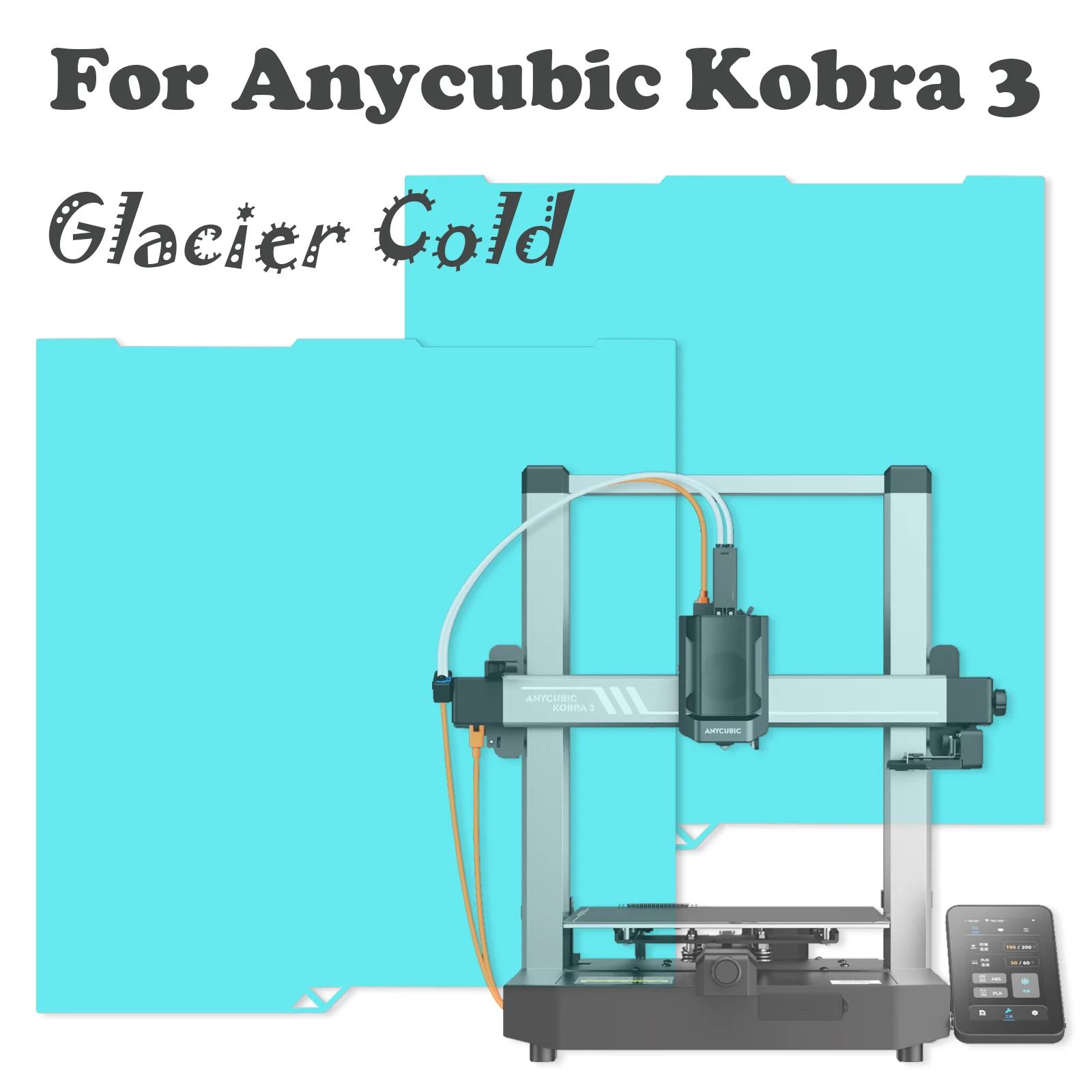 Kobra 3 Cold Plate Glacier Build Plate 256x268 For Anycubic Kobra 3 Combo Lower Temp Printing Fit For Anycubic Kobra3 Heat Bed