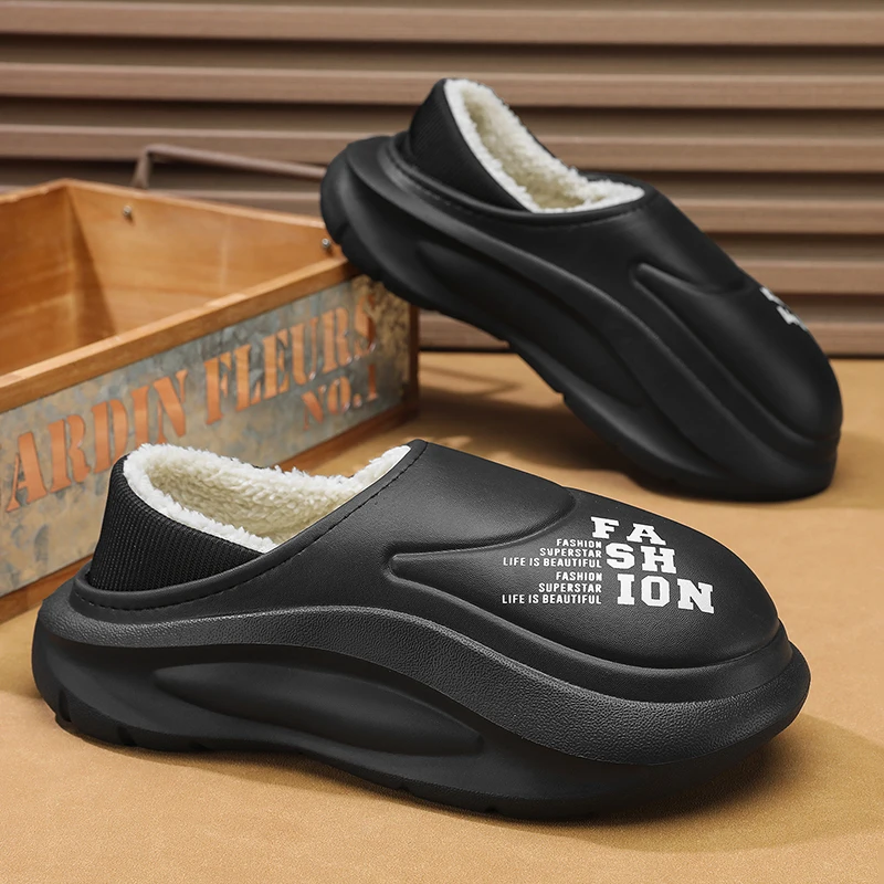 

Зимние мужские и женские теплые тапочки, уличные хлопковые тапочки, домашняя нескользящая обувь, мужские теплые плюшевые тапочки для спальни, размеры 36-45