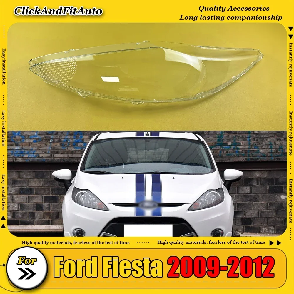 

Для Ford Fiesta 2009-2012 передняя фара автомобиля стеклянные фары прозрачный абажур лампы корпус фары крышка линзы