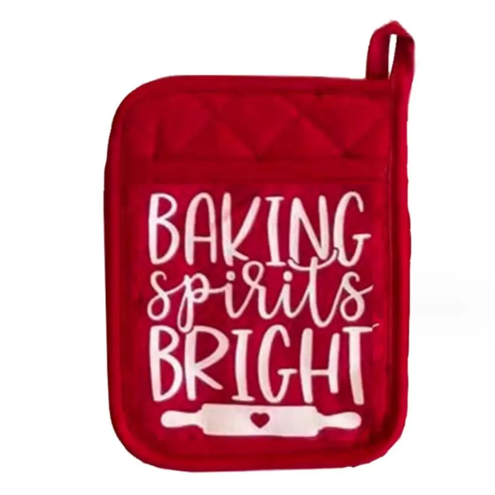 

New Fabric Christmas Pot Rack Baking Mitts Red Durable Decorative Oven Mitts Funny Christmas Gift Packaging Christmas