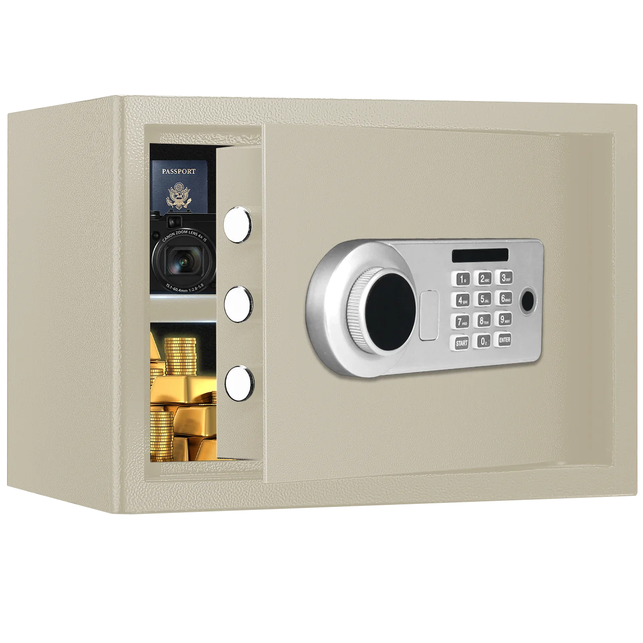 AL002-25Metal Storage Box with Lock for Hotel Room Electronic Deluxe Digital Security Safe Box Key Keypad Lock