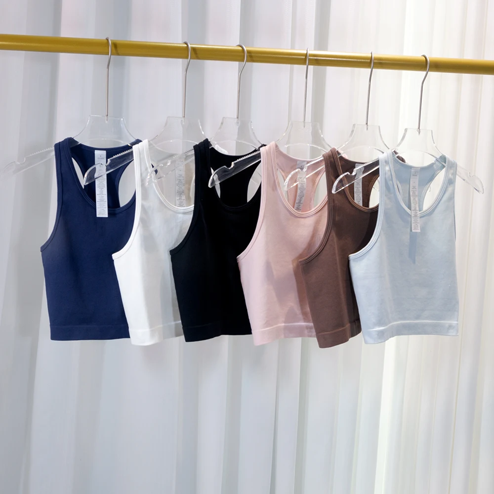 Summer Seamless Sports Tank Top Quick-Dry Base Layer Yoga Striped Fashion Cross-Border Comfortable Back