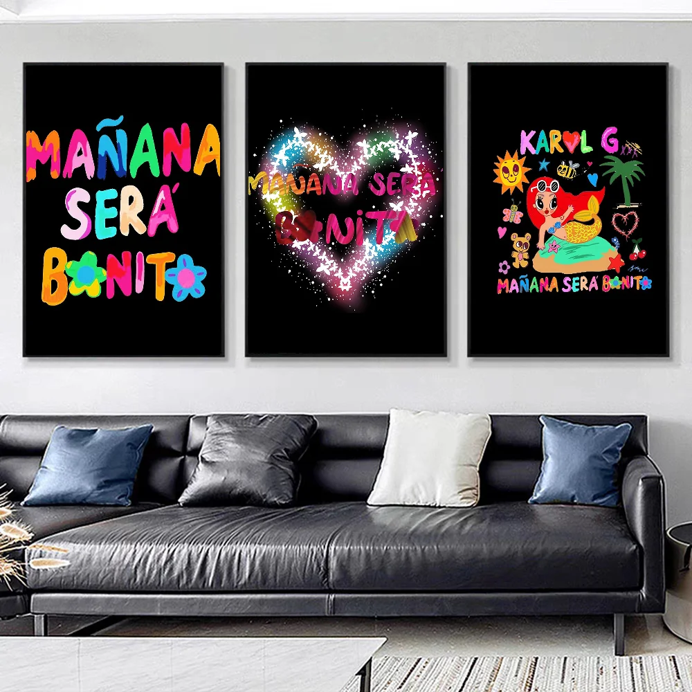 Karol g Manana Sera Bonito  Self-adhesive Art Poster Whitepaper Prints Posters Artwork Aesthetic Art Wall Painting