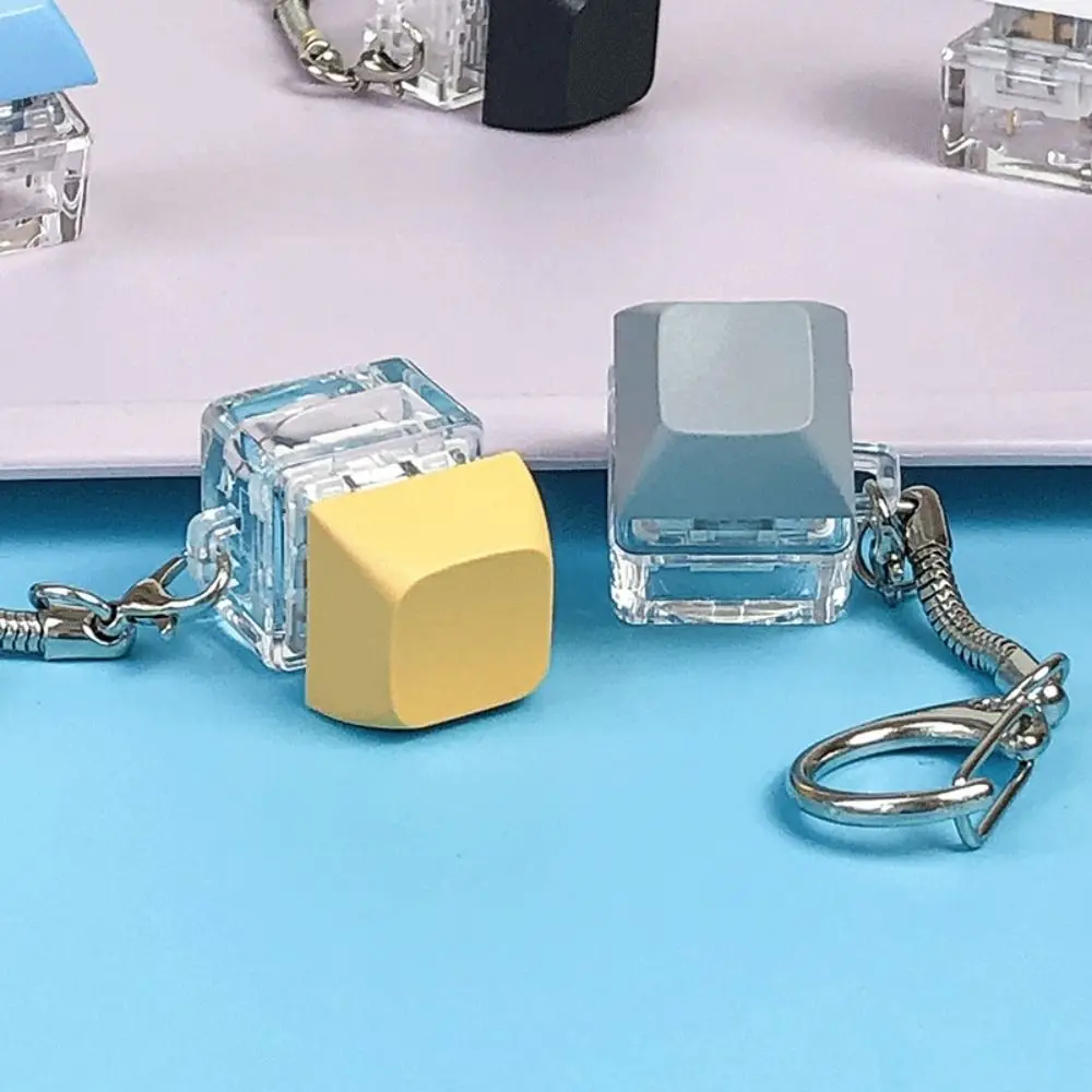 Click Button Fingertip Button Keychain Keyboard Switche ABS Mechanical Switch Keychain Without LED Light Funny