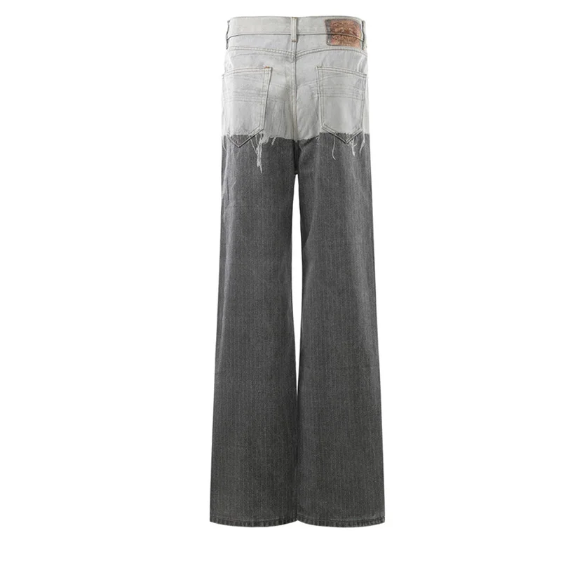 Tie Dye Printed Hip Hop Jeans Pants Streetwear Harakuju Straight Denim Trousers For Male Hi Street