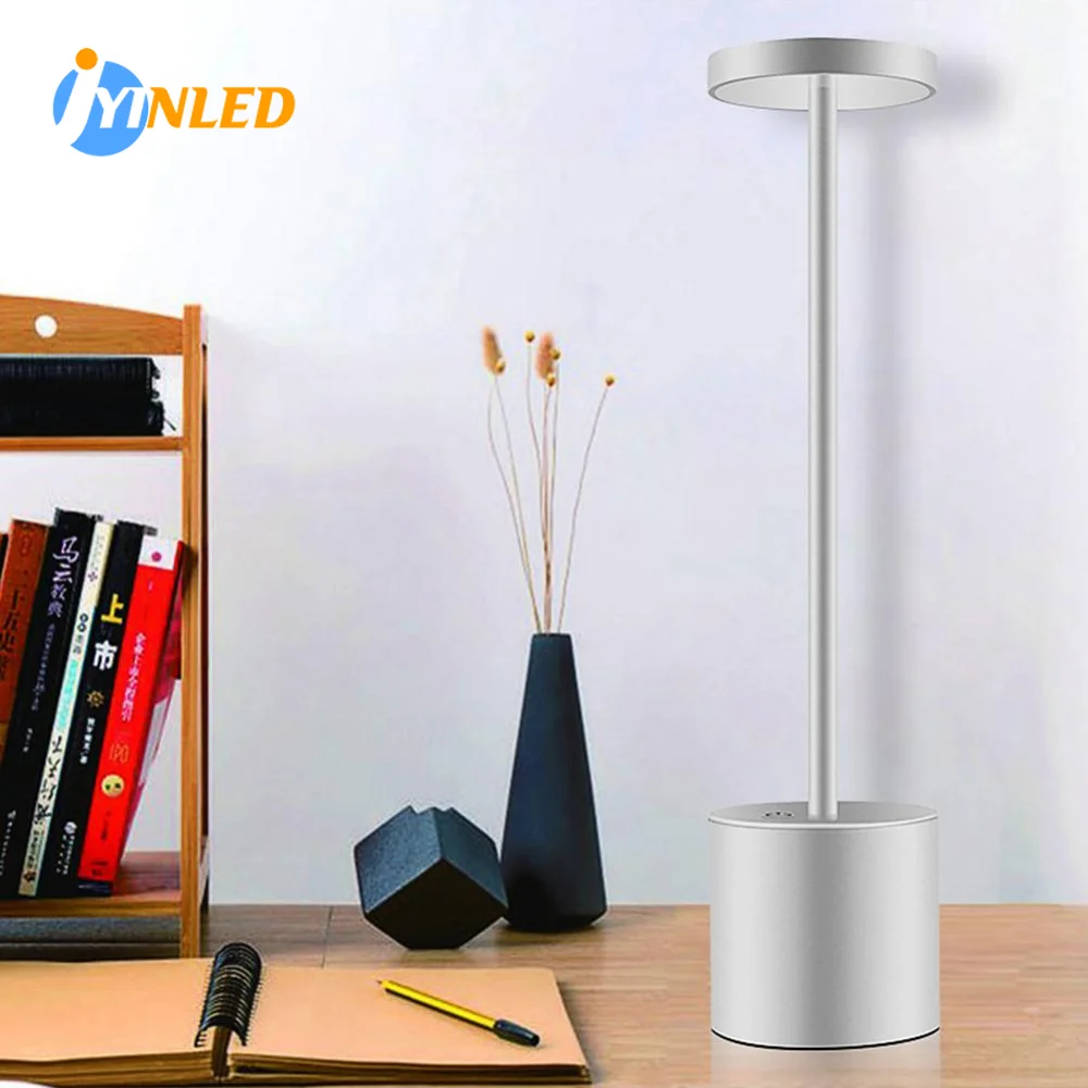 Dimmable Powered Touch Sensor Control Desk Lamp, Restaurante, Café, USB 5W carregamento lâmpada de mesa, Bar elegante luz noturna