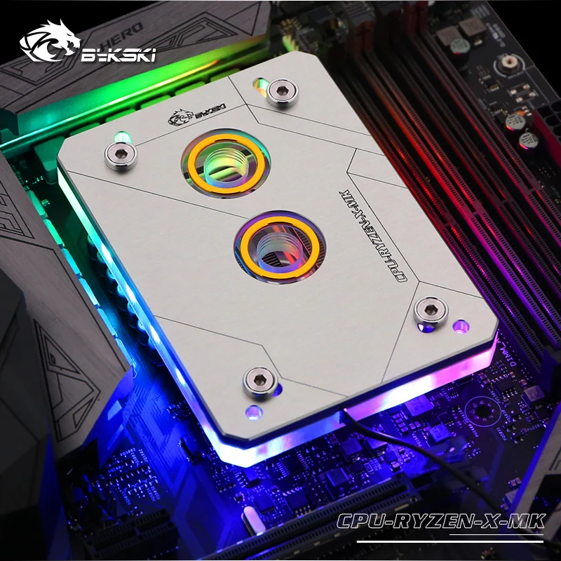 Bykski CPU Block Use for AMD Ryzen 3/5/7 ThreadRipper 1950X / X570 AM2/AM3/AM4/AM5/TR4 FM Water Cooling Radiator /RGB Light AURA