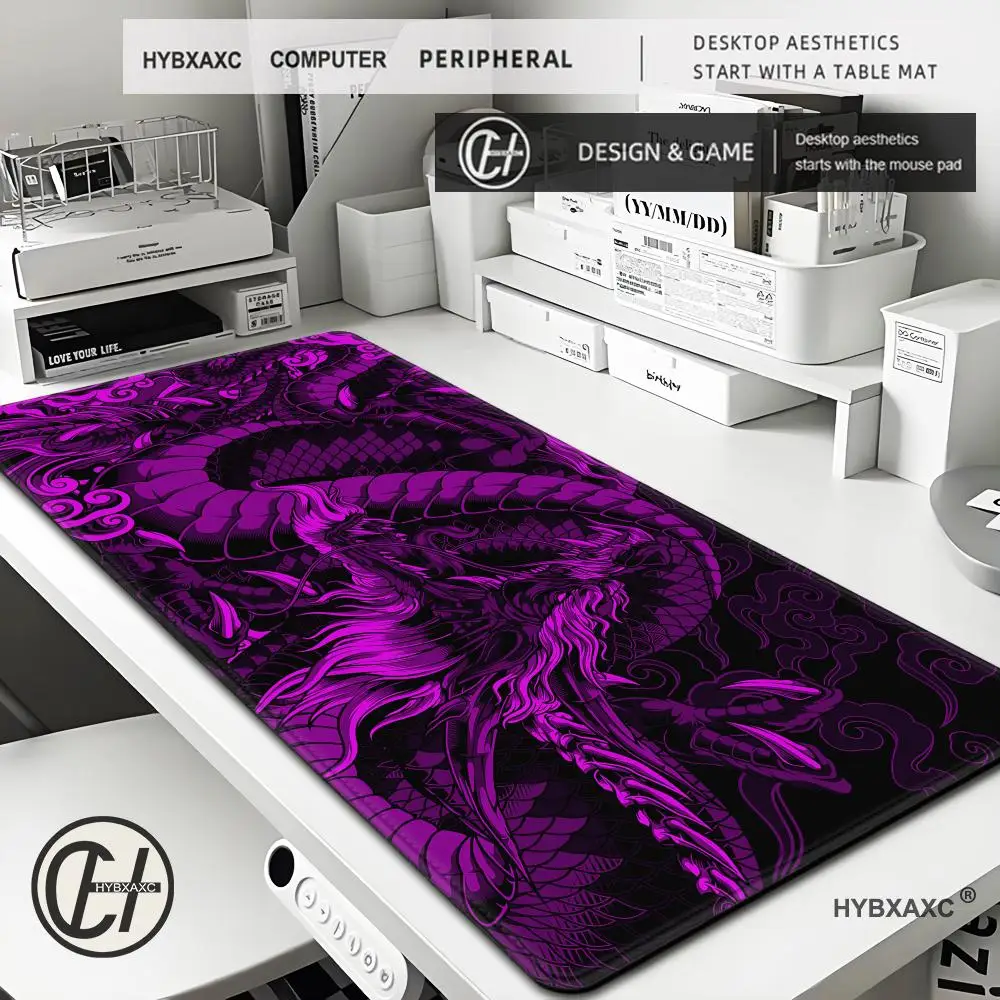 

Large Mouse Mat Dragon Gaming Mousepad Big Rubber Base Mouse Pad Purple Deskpad Eyboard Mats Mousepads 900x400mm
