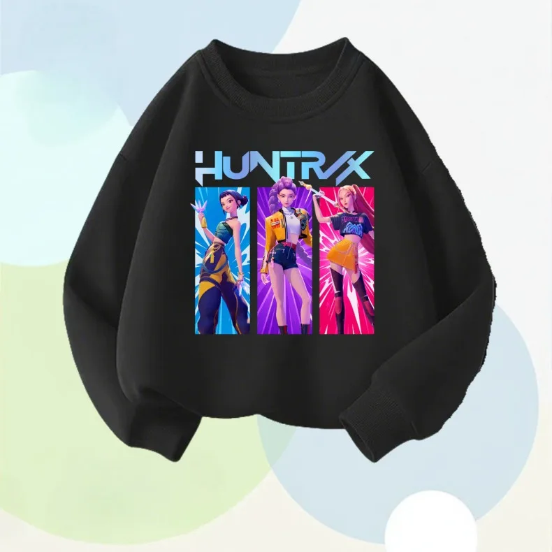 spring new style children's long sleeve tops K POP cartoon printed girls casual pullovers kids o neck sweatshirt breathable top