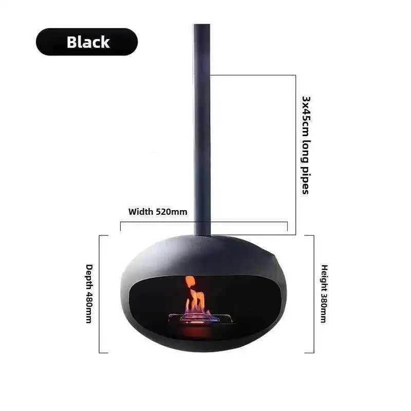Nordic แขวนเตาผิง Creative Home เครื่องทําความร้อนตกแต่งห้องนั่งเล่น Porch Real Fire เตาผิง Designer Iron Art เครื่องทําความร้อนเตา