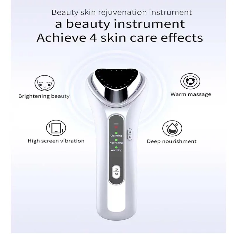 New private label heating EMS galvanic anti wrinkle face massager face clean massage for remove makeup beauty device