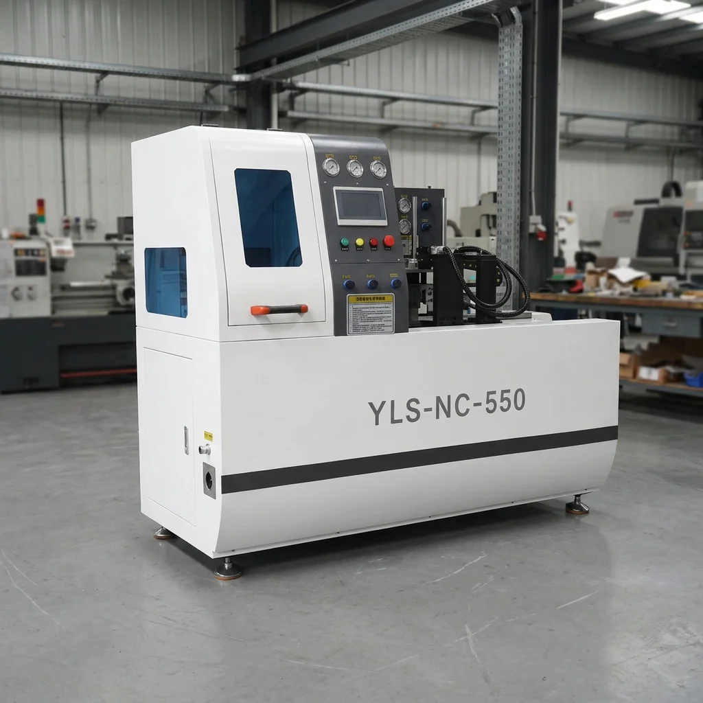 YLS-NC-550 Automatic Aluminium Cutting Saw 550mm Double Separation Servo Feed for Window Door Profile Processing