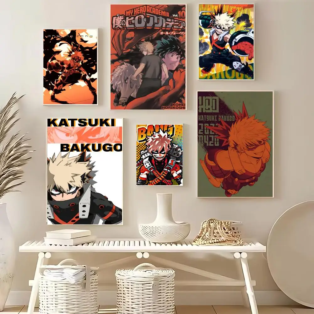 Anime Katsuki Bakugo Poster HD Self Adhesive Waterproof Ideal for Home Office Dorm Bedroom Great Gift