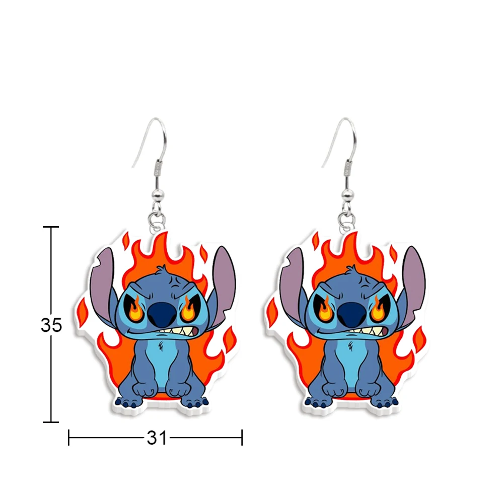 Disney-pendientes de Stitch para mujer, gancho acrílico, creatividad especial, accesorios de joyería, regalos pequeños