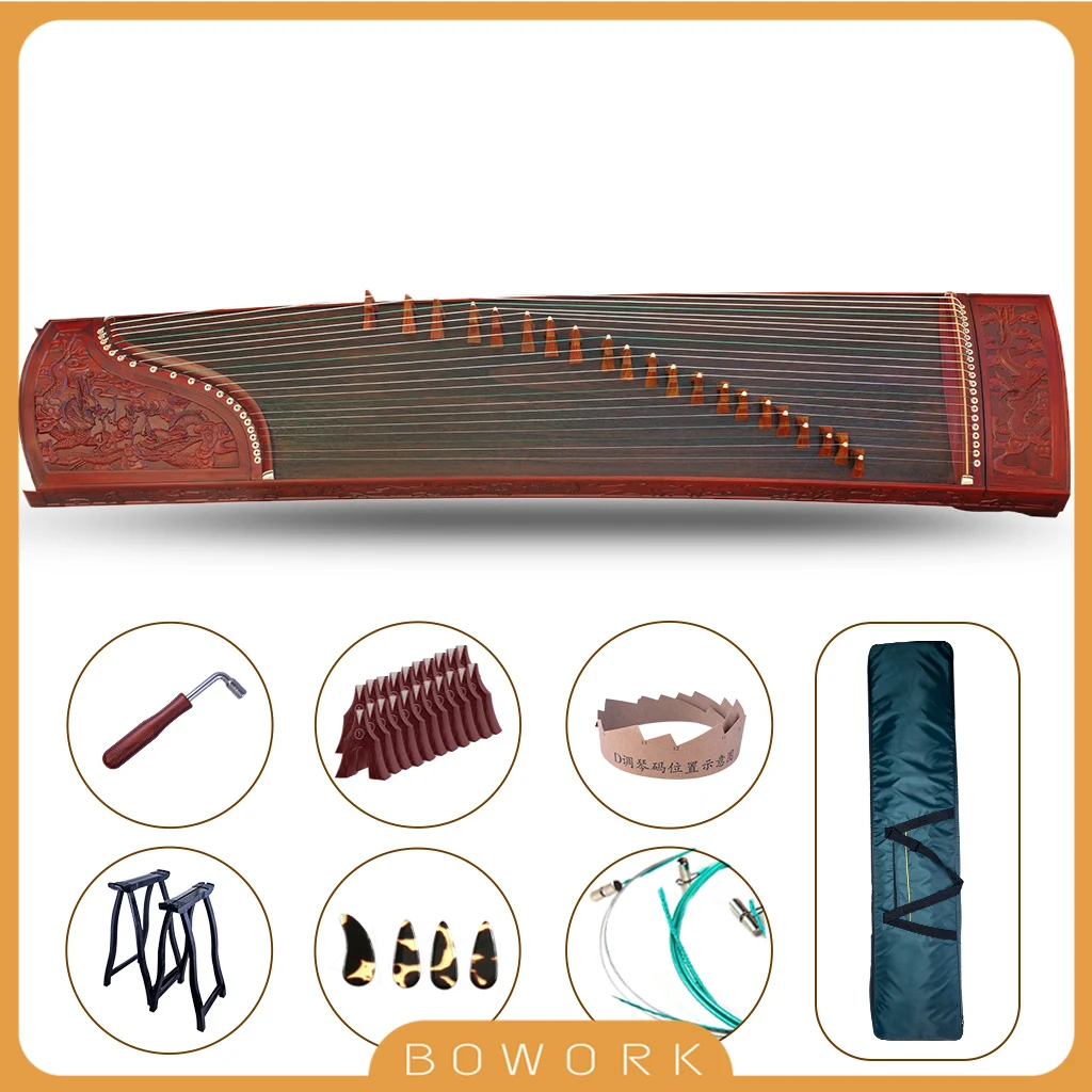 Handcraft 21 Strings 163cm Standard Guzheng Chinese Zither Instrument Carved Zheng Rich Mellow Sound Cither Sackbut Zither China