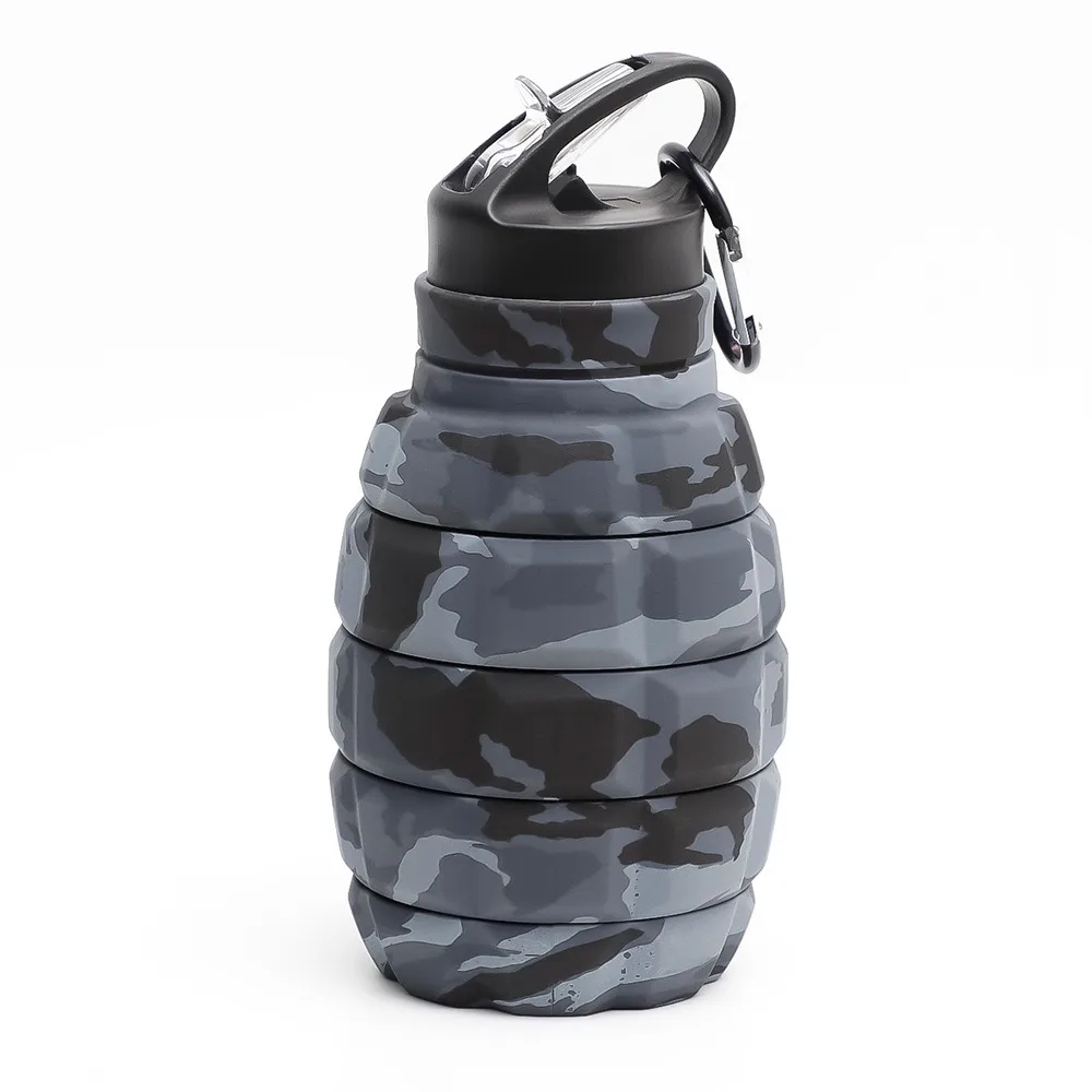 

Silicone Retractable Grenade Water Bottle 580ML Foldable Sports Water Bottle Reuseable High Temperature Resistant Drinking Cup