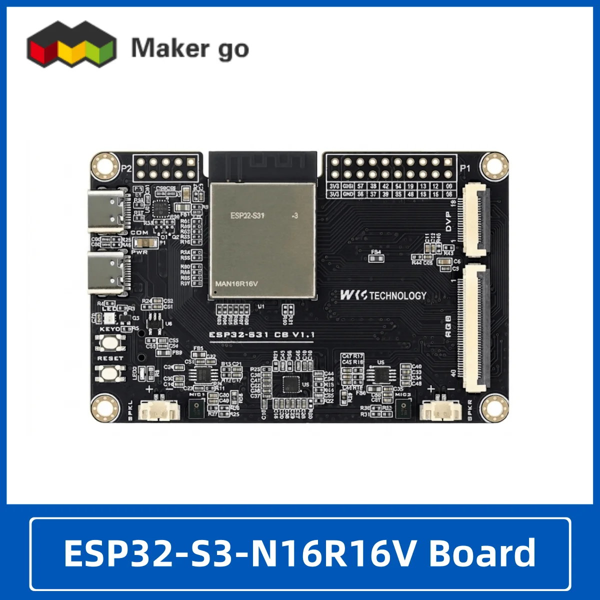 ESP32-S31 Development Board with RGB Touchscreen, DVP Camera, Dual MIC + Dual Speaker, Open Source